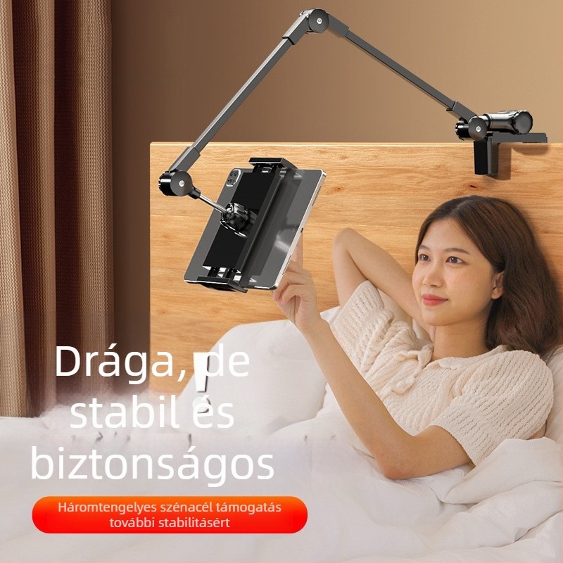  Univerzális telefon- és tabletatartó az asztalhoz és éjjeliszekrényhez, összecsukható és forgatható, ötvözetből
