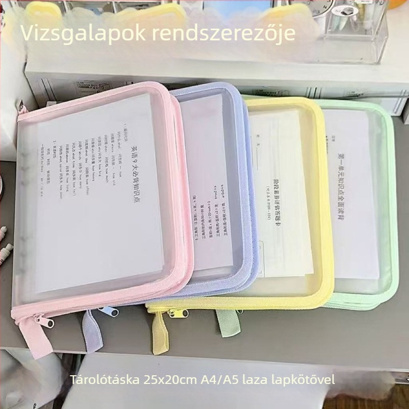 Macaron átlátszó A4-es irattároló zárható, nagy kapacitású tananyagokhoz, vízálló és strapabíró