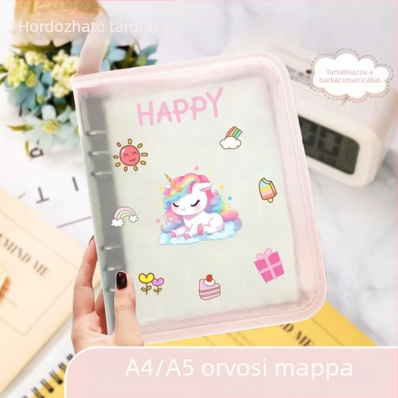 Macaron átlátszó A4-es irattároló zárható, nagy kapacitású tananyagokhoz, vízálló és strapabíró
