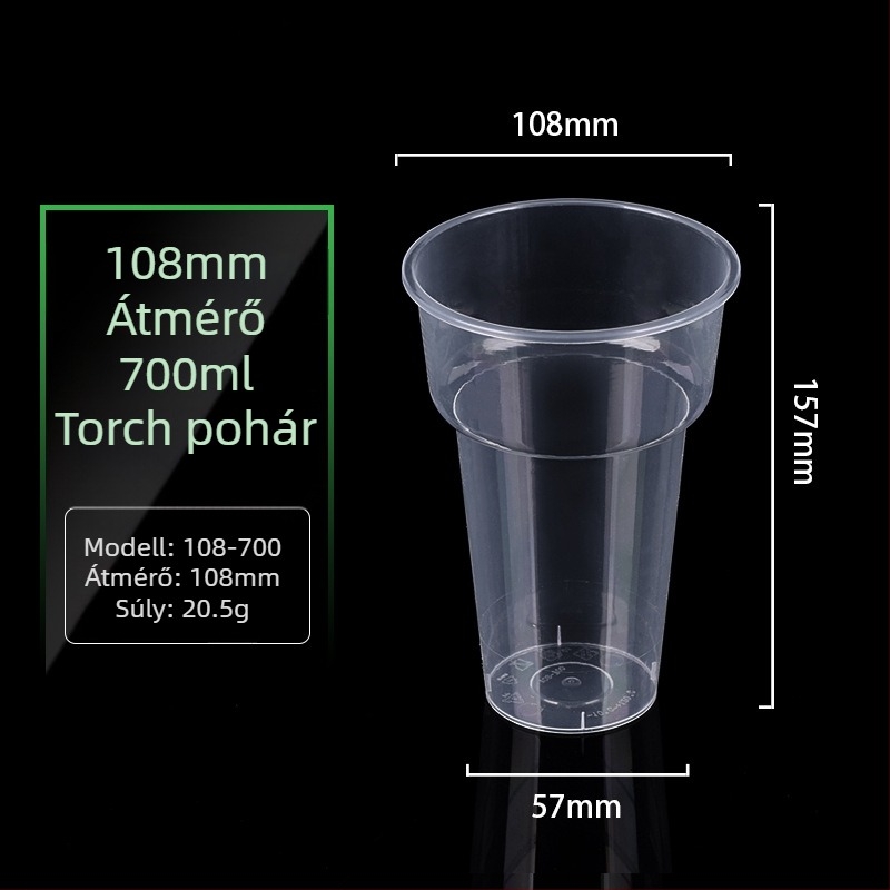 Mingxing egyszer használatos PP pohár tejes teához logónyomtatással, testreszabás elérhető, kapacitás 301–400 ml
