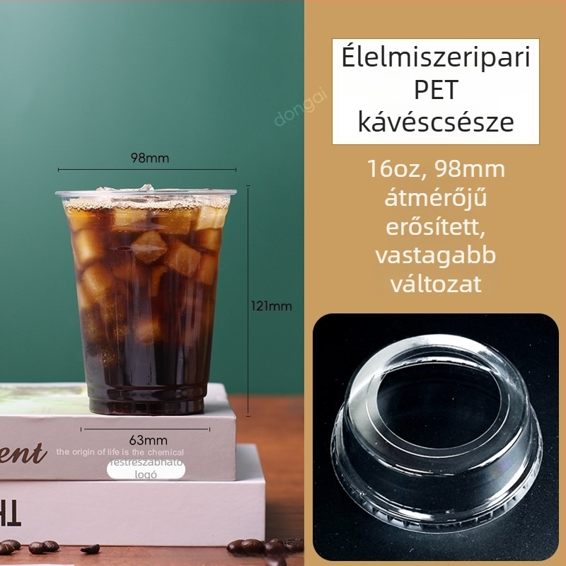 Műanyag ovális fedél 98mm-es lyukkal, 501-600 ml-es poharakhoz – tej-tea, fagylalt, kávé és hideg italokhoz