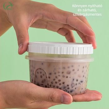 Miniso egyszer használatos leveses pohár csavaros fedővel, kör alakú PP pohár leveshez, 401–500 ml, mikrózható, logóval testreszabható