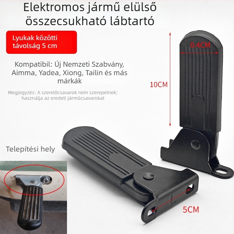 Elülső lábtámasz elektromos járműhöz, modell 102, acél, összecsukható, márka yanjun