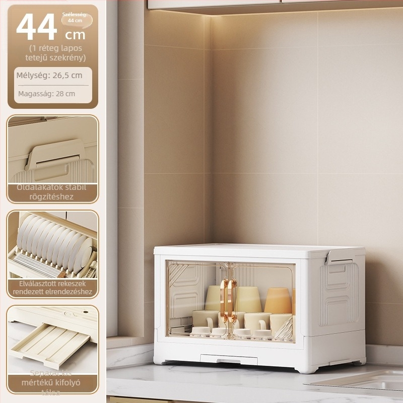 Kasna Műanyag edényállvány fedéllel – konyhai edények szárító állvány, modern minimalist dizájn