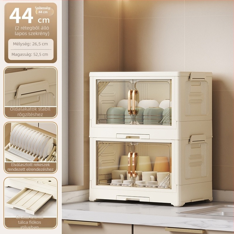 Kasna Műanyag edényállvány fedéllel – konyhai edények szárító állvány, modern minimalist dizájn