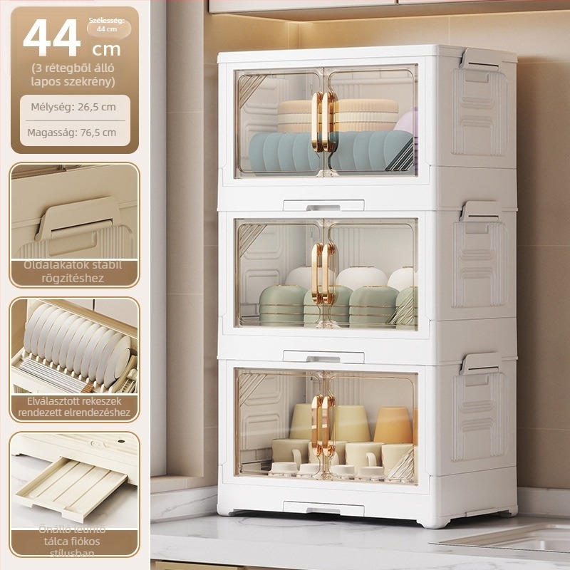 Kasna Műanyag edényállvány fedéllel – konyhai edények szárító állvány, modern minimalist dizájn