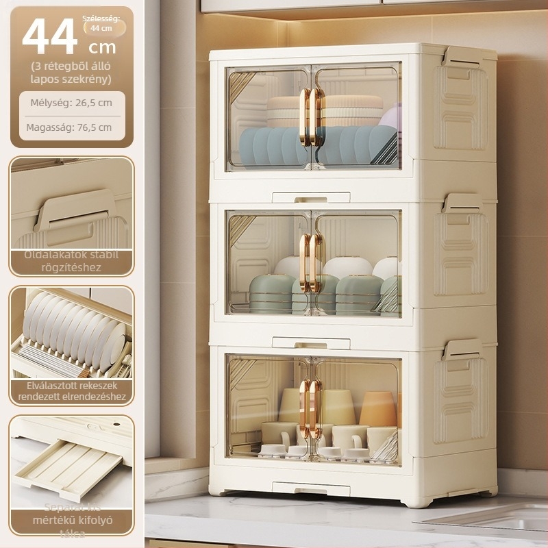 Kasna Műanyag edényállvány fedéllel – konyhai edények szárító állvány, modern minimalist dizájn