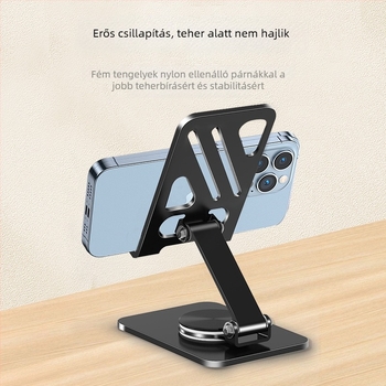 Asztali telefon-tartó remegés elleni stabilizációval, ötvözetből készült, testreszabható logó