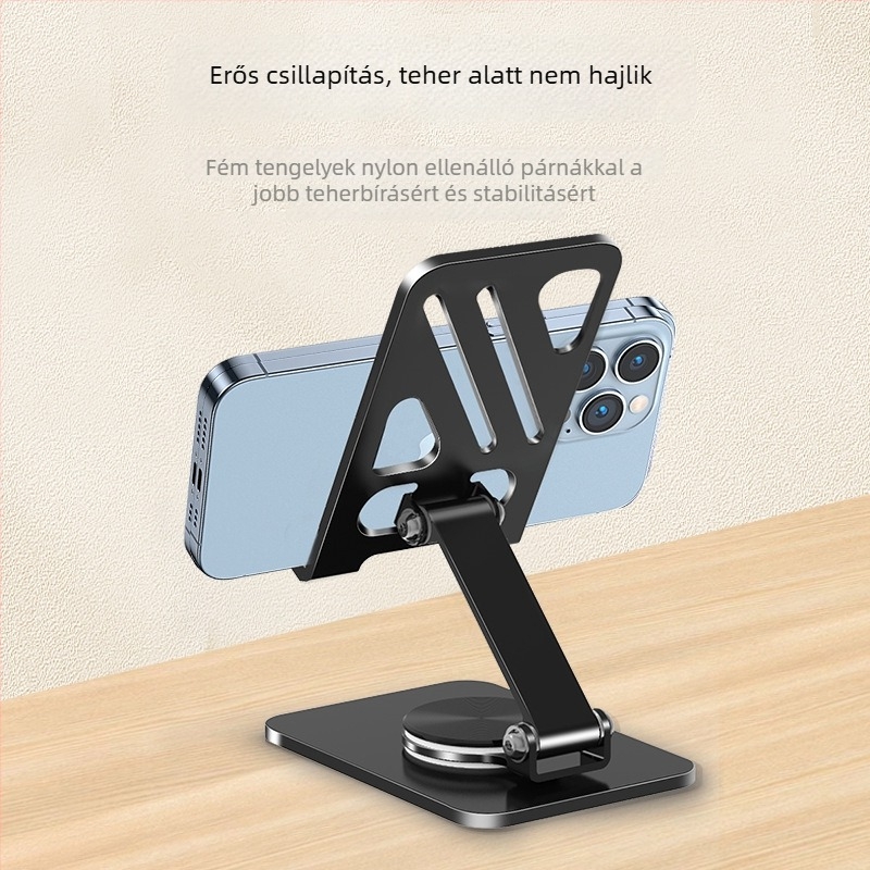 Asztali telefon-tartó remegés elleni stabilizációval, ötvözetből készült, testreszabható logó