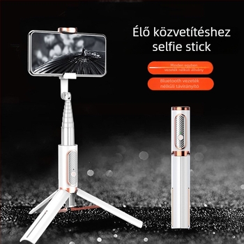Phantom 202 Bluetooth okostelefonhoz készült, rejtett integrált tripod selfie bot, videóhoz és élő közvetítéshez; anyaga: alumíniumötvözet; távirányítóval; Bluetooth