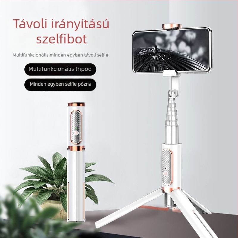 Phantom 202 Bluetooth okostelefonhoz készült, rejtett integrált tripod selfie bot, videóhoz és élő közvetítéshez; anyaga: alumíniumötvözet; távirányítóval; Bluetooth