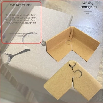 U-formájú sarokvédő Kraft kartonból karton- és bútorcsomagoláshoz; ütközésbiztos kialakítás; anyag: Kraft karton