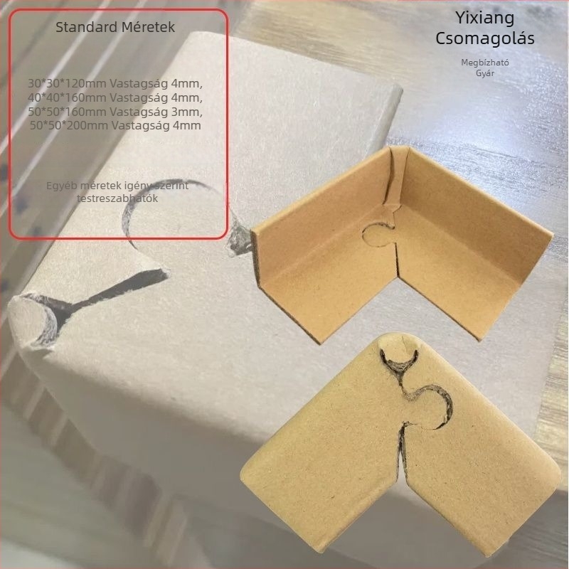 U-formájú sarokvédő Kraft kartonból karton- és bútorcsomagoláshoz; ütközésbiztos kialakítás; anyag: Kraft karton