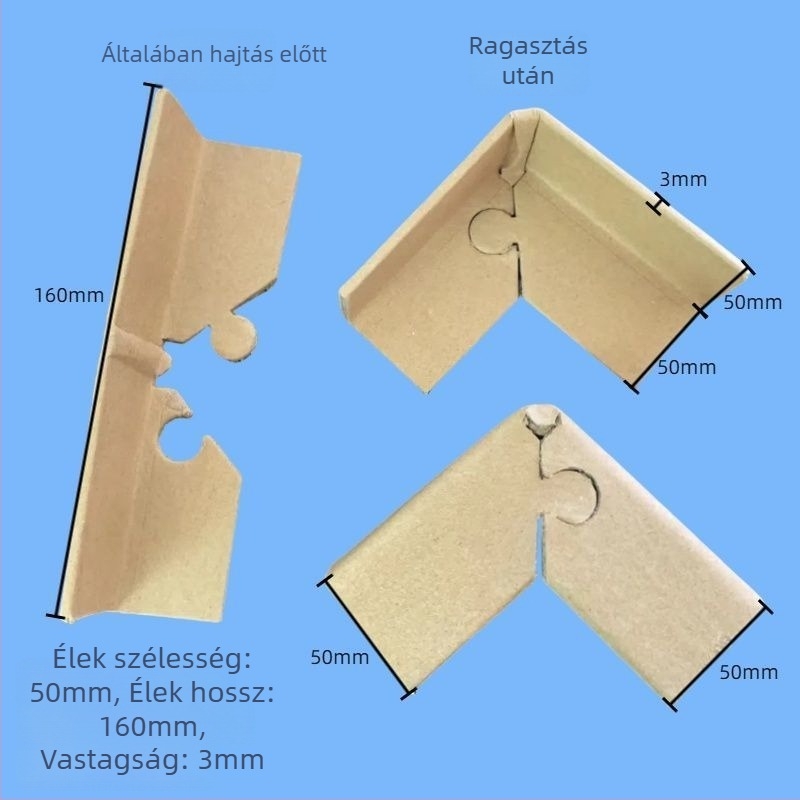 U-formájú sarokvédő Kraft kartonból karton- és bútorcsomagoláshoz; ütközésbiztos kialakítás; anyag: Kraft karton