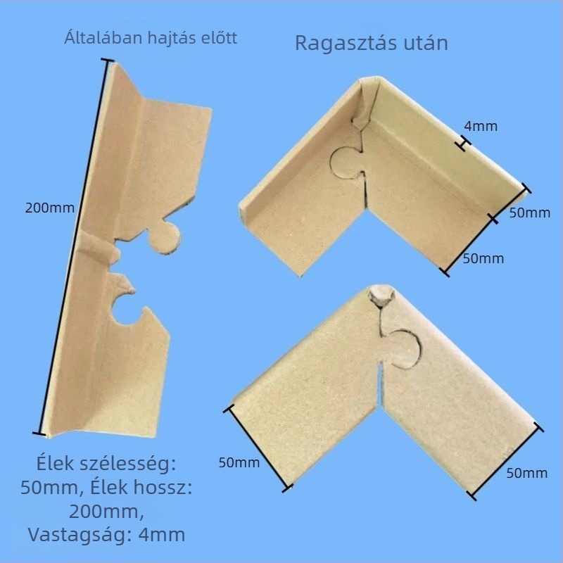 U-formájú sarokvédő Kraft kartonból karton- és bútorcsomagoláshoz; ütközésbiztos kialakítás; anyag: Kraft karton