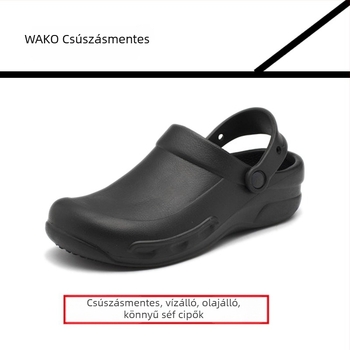 WAKO Szakács cipő a konyhába - Csúszásmentes, Vízálló és olajálló, Zárt orrú, Slip-On, Gumitalp