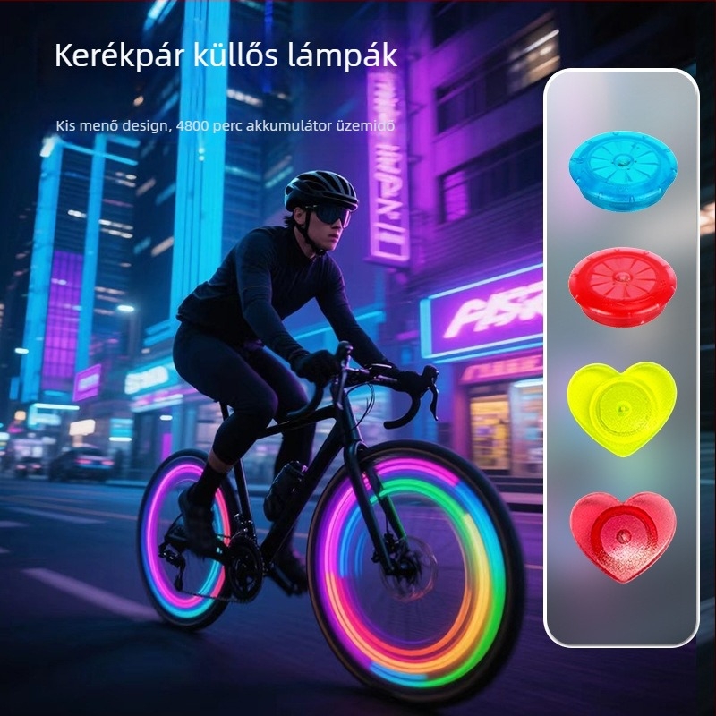 LED kerék-spicc világítás kerékpárhoz, Fire Wolf, PC anyag, testreszabható gyártás, licencelt magáncímke