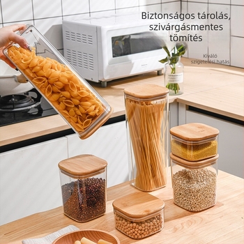 Élelmiszer-minőségű átlátszó műanyag tároló doboz, négyzetes, 3,1–4 L kapacitás, 36 darabos készlet, minimalista stílus