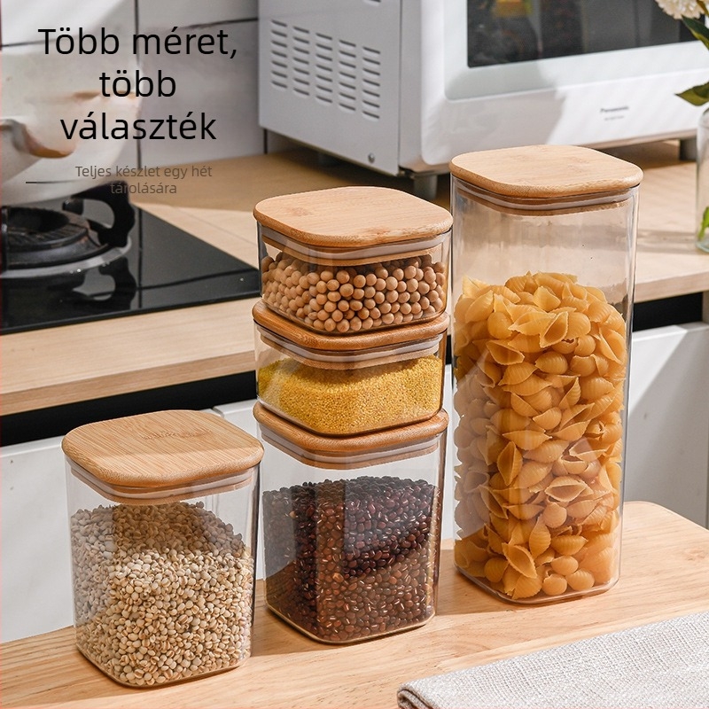Élelmiszer-minőségű átlátszó műanyag tároló doboz, négyzetes, 3,1–4 L kapacitás, 36 darabos készlet, minimalista stílus