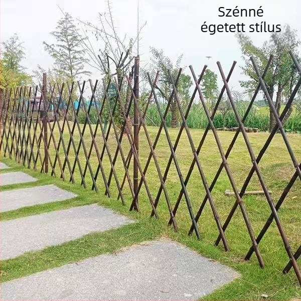 Teleszkópos bambusz kerítés kültéri kerthez, kertrész elválasztó, korrózióálló bambusz oszlopok, szénizált bambusz tájépítéshez