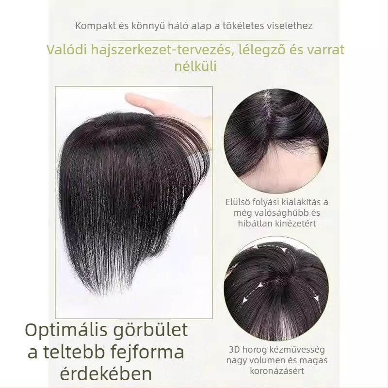 Mesterséges frufru négylevelű lóhere mintával, a fejtetőn növeli a volument, természetes fedés a homlokon