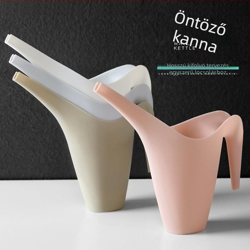 Hosszúcsövű műanyag öntöző kanna otthoni használatra, zöld növények és cserepes növények öntözéséhez