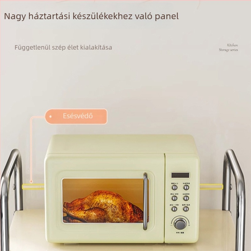 Konyhai tároló állvány, többemeletes, padlón álló, műanyag (telepítés nélküli, modern és egyszerű dizájn, 2025 megjelenés)