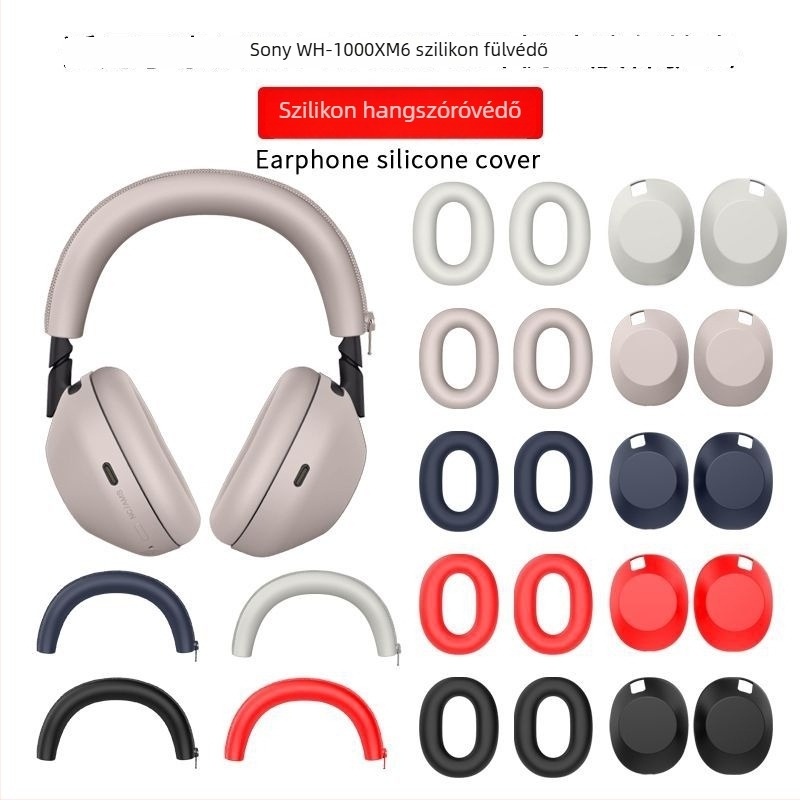 Szilikon védőburkolat Sony WH-1000XM6 fejhallgatóhoz – fülpárna-külső védelem, ütésálló