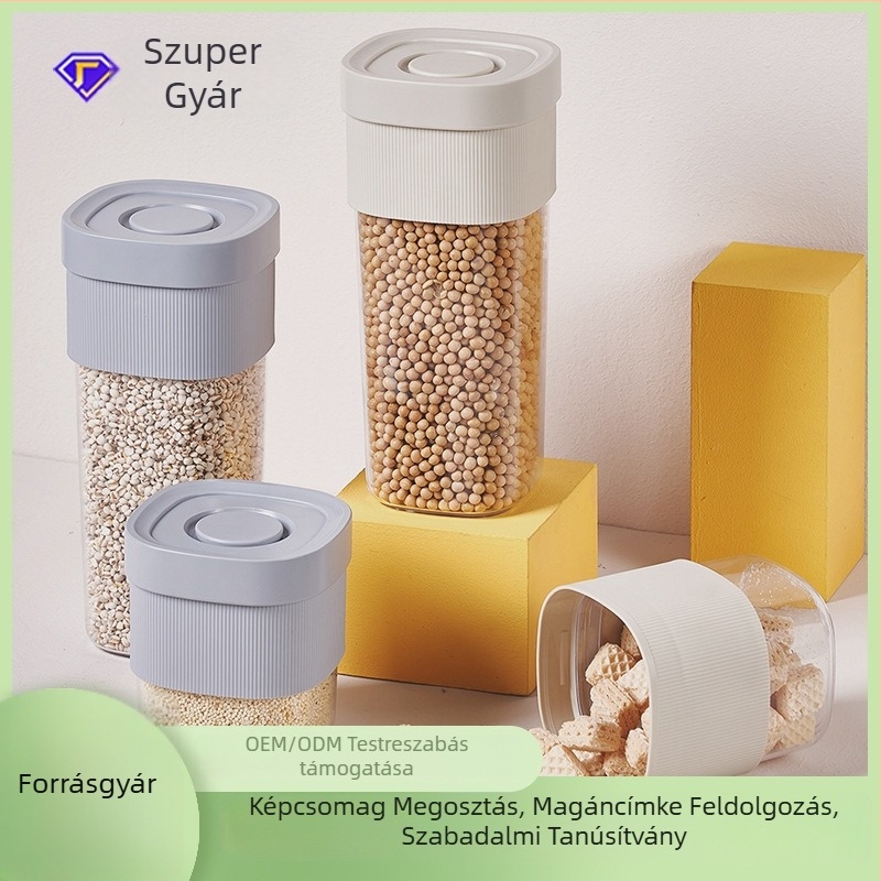 Élelmiszer-minőségű műanyag négyszögletes tárolóedény, 800–1000 ml, zárható
