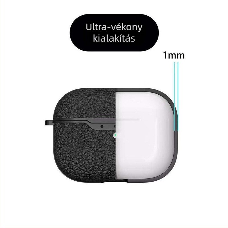 Lychee mintájú tok AirPods Pro 2/3 és AirPods 4-hez, TPU, injekciós öntés, hordozható és univerzális