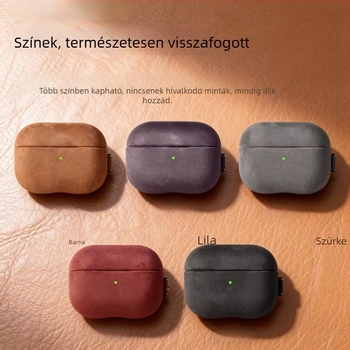 AirPods Pro 3. generációhoz készült kemény tok műbőr suede felülettel, kompatibilis a 2. és 4. generációval