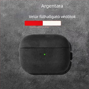 AirPods Pro 3. generációhoz készült kemény tok műbőr suede felülettel, kompatibilis a 2. és 4. generációval