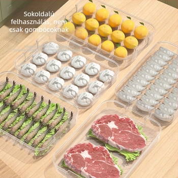 Macaron-stílusú, több rétegű, egymásra rakható hűtő tároló doboz, független rekeszekkel, időzítővel, fedél záró csattal, élelmiszerbarát műanyagból