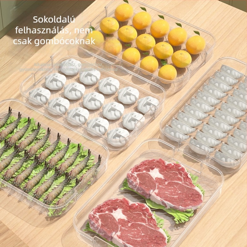 Macaron-stílusú, több rétegű, egymásra rakható hűtő tároló doboz, független rekeszekkel, időzítővel, fedél záró csattal, élelmiszerbarát műanyagból
