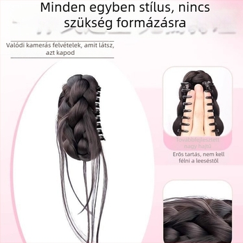 Prémium kontyhajpótló klipszes, nőknek, magas koronás frizura, elegáns megjelenés