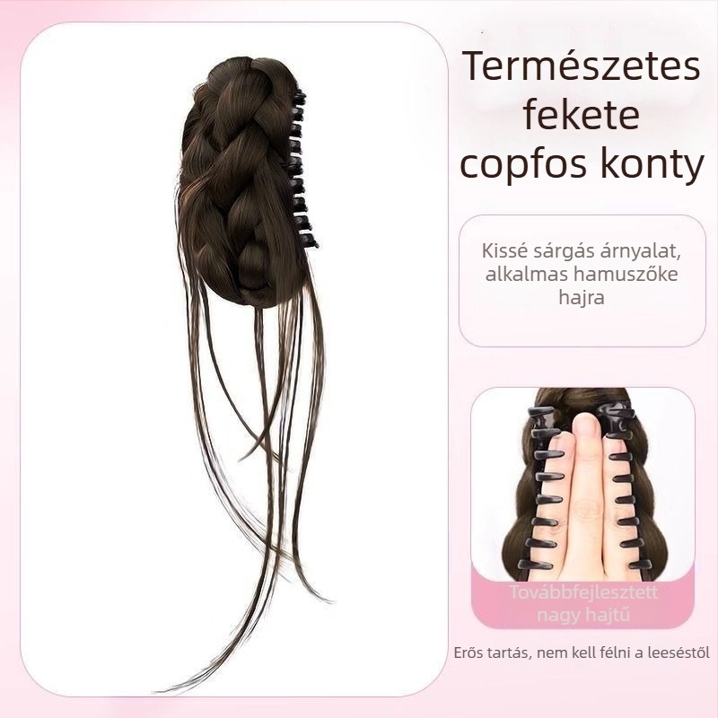 Prémium kontyhajpótló klipszes, nőknek, magas koronás frizura, elegáns megjelenés
