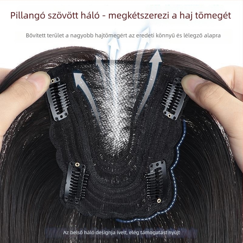 Nőknek szóló hajdarab, Butterfly Swiss Net modell, valódi emberi haj, kézi és gépi szövés, egyenes stílus