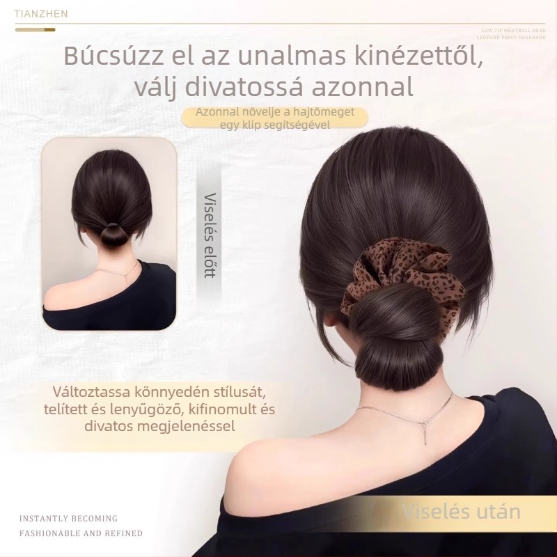 Leopard mintás kontykészítő klipsz — Py729, magas hőmérsékletű huzal, rövid hajhoz, nőknek, nem festhető vagy permanens