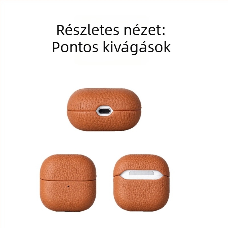 Huawei FreeClip 2 Gen fülhallgató tok – valódi bőr, szemcsés tehénbőr textúra, kézzel készített