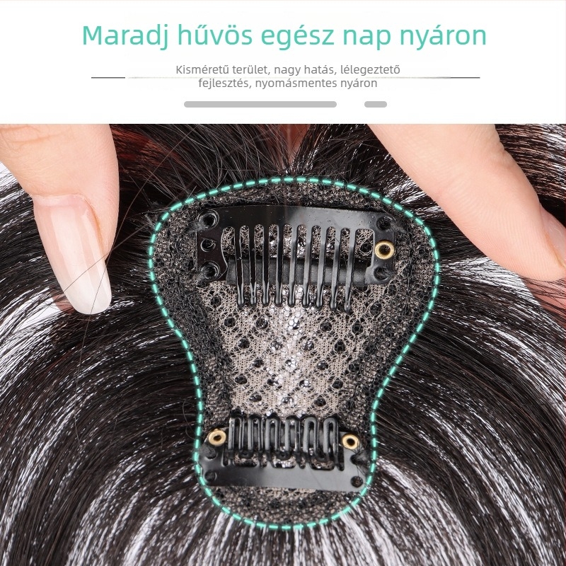 Női parókadarab, kézzel készített, emberi hajból, egyenes, festhető vagy göndöríthető