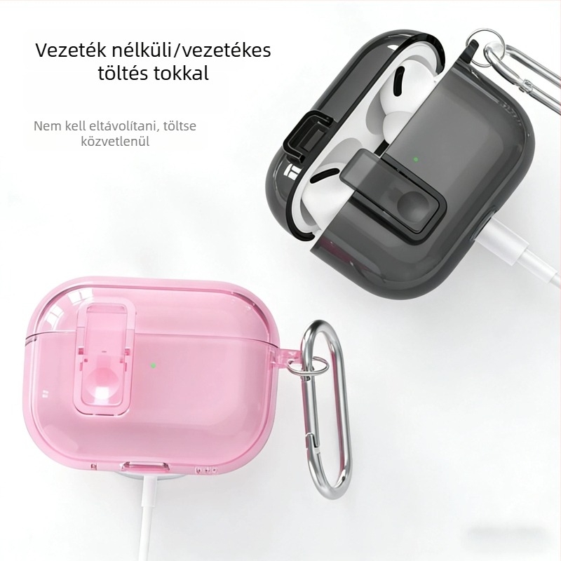 Átlátszó védőtok AirPods 4. generációhoz, AirPods Pro 3. generációhoz és AirPods Pro 2. generációhoz