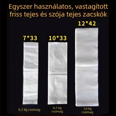Átlátszó, egyszerhasználatos, sűrített szója tej csomagoló taska – nyomtatható logó, téglalap alakú kivitel, napi 10 tonna kapacitás
