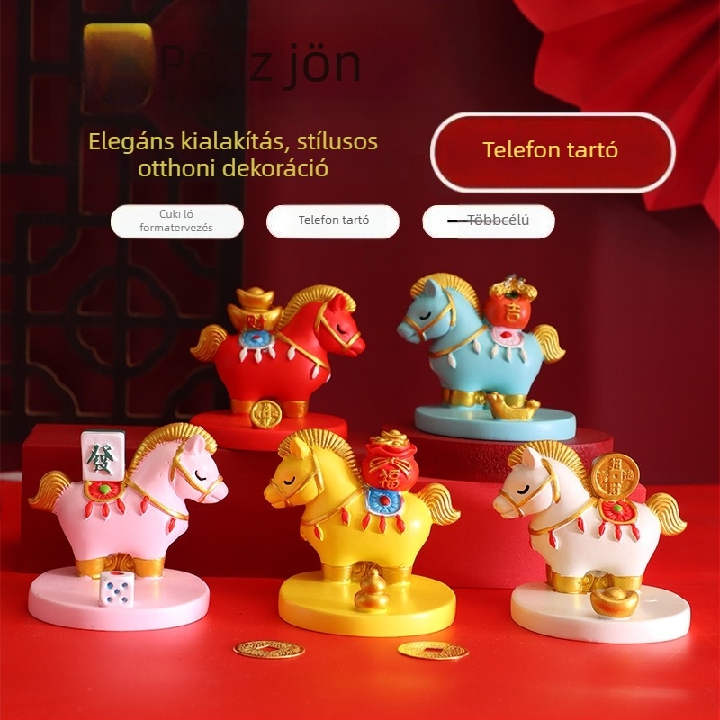 Mobiltelefon-tartó asztali dísz, műgyantából, új kínai stílusú irodai dekoráció