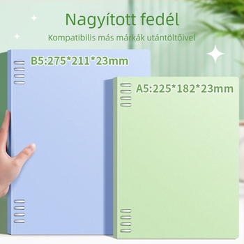 B5-ös nyolclyukú notesz, leválasztható spirállal, A5-ös méret, egyszerű és vastag, diákoknak