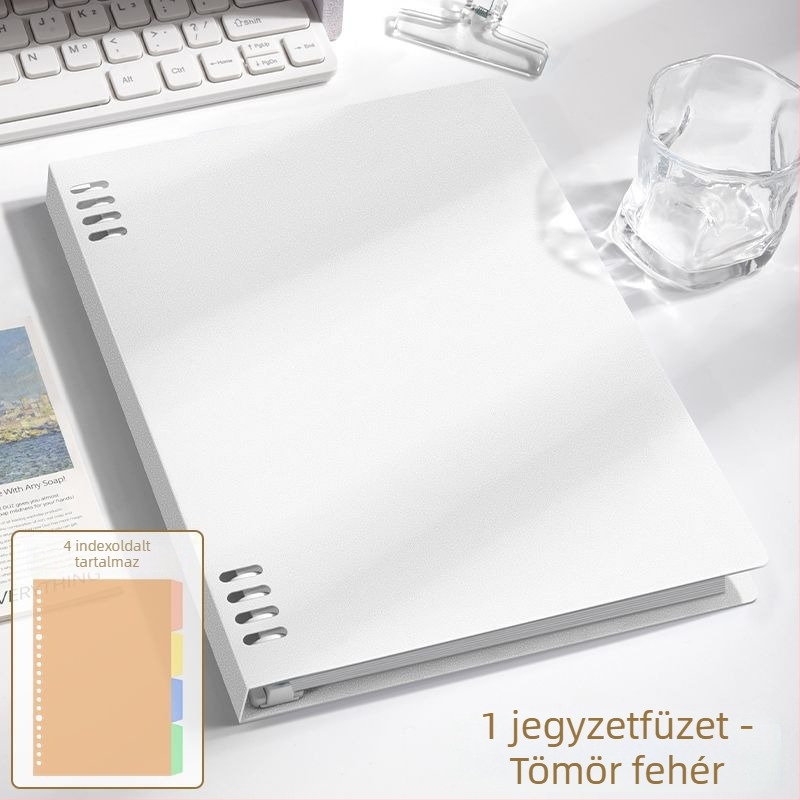 B5-ös nyolclyukú notesz, leválasztható spirállal, A5-ös méret, egyszerű és vastag, diákoknak