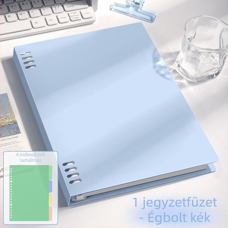 B5-ös nyolclyukú notesz, leválasztható spirállal, A5-ös méret, egyszerű és vastag, diákoknak