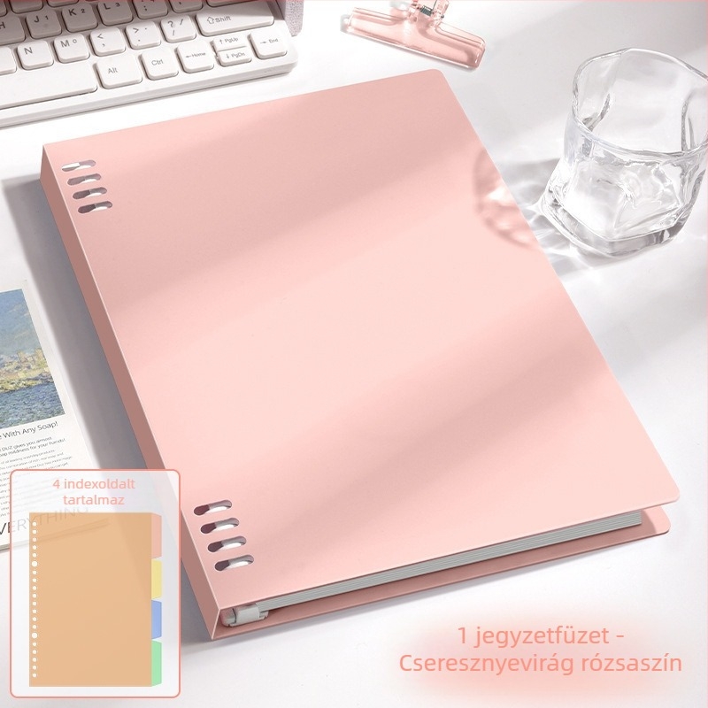 B5-ös nyolclyukú notesz, leválasztható spirállal, A5-ös méret, egyszerű és vastag, diákoknak