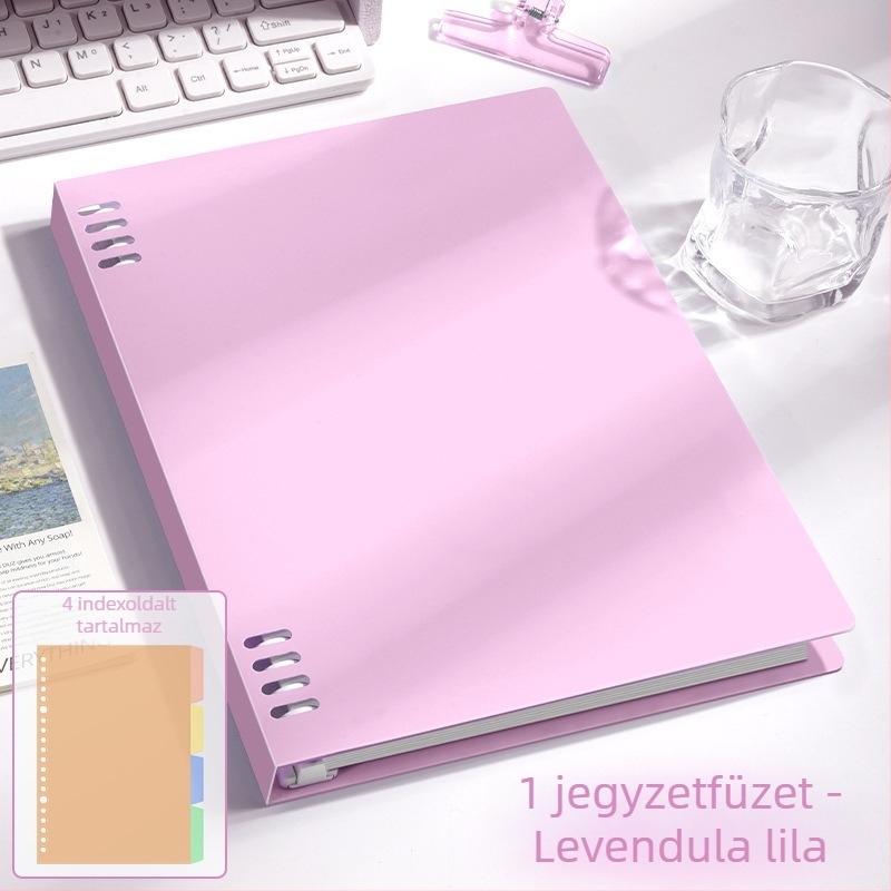 B5-ös nyolclyukú notesz, leválasztható spirállal, A5-ös méret, egyszerű és vastag, diákoknak