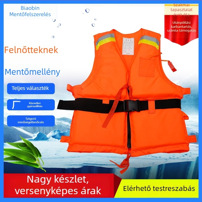 Felnőtt Oxford vászon mentőmellény habos úszóbetéttel, hajózásra, kültéri munkára, úszáshoz és horgászathoz