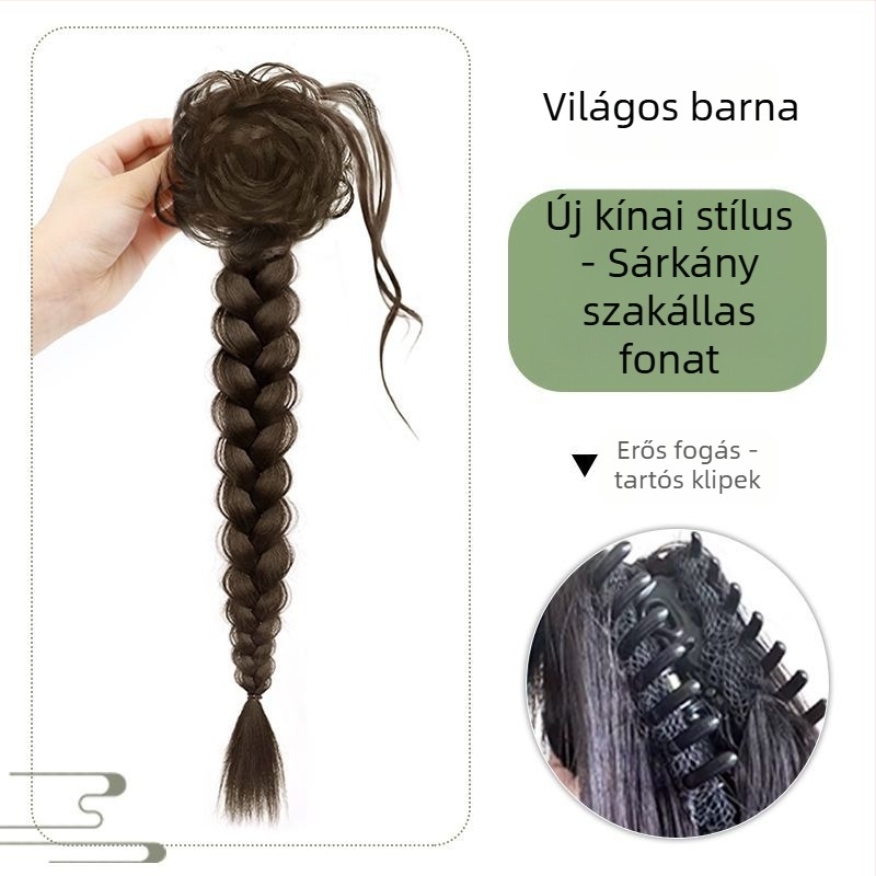 Doris márkájú paróka farokkal és Dragon Beard fonással – hőálló huzalból készült haj, mechanikus rögzítés